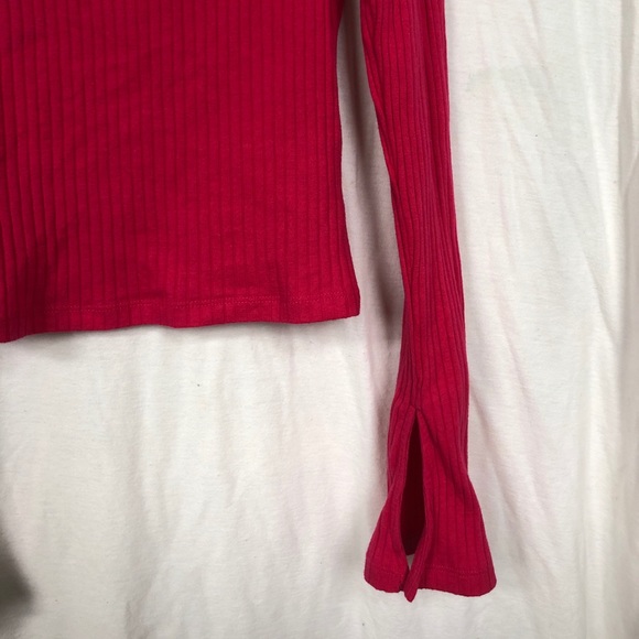 Pink off the shoulder long sleeve shirt - Picture 2 of 6